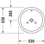 DURAVIT - Starck 1 Umyvadlová mísa, průměr 53 cm, s přepadem, bílá 0447530000