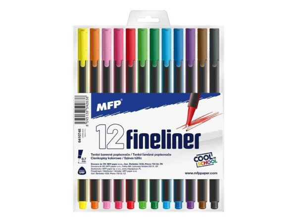 Trojhranný popisovač Fineliner set 12ks