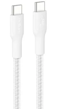 Belkin CAB025hq3MWH bílá / Kabel USB-C - USB-C / 240W / 3m / opletený (CAB025HQ3MWH)