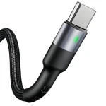 USAMS SJ313 U26 černá / Nabíjecí a datový kabel / USB-C / Opletený / 3A / 1 m (SJ313USB01/SJ313TC01)