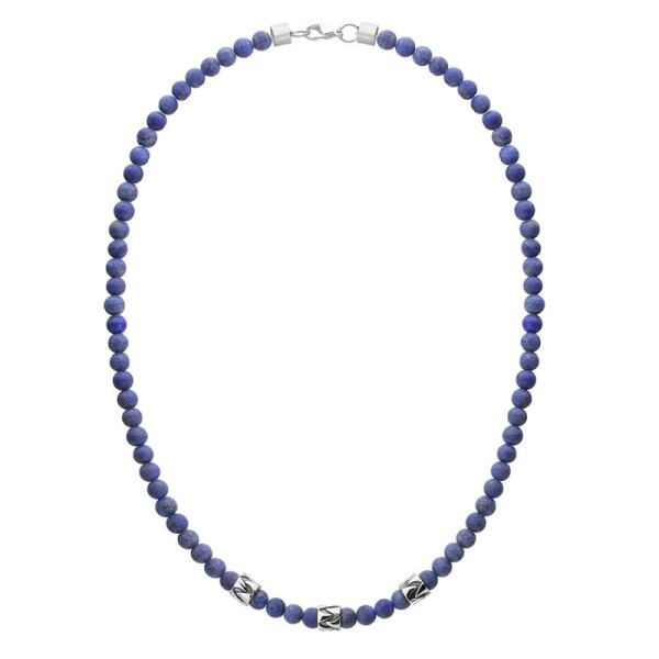 Pánský korálkový náhrdelník Daniel - 6 mm lapis lazuli, 50 cm Modrá