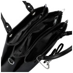 Luxusní dámská koženková kabelka do ruky Rishi, černá