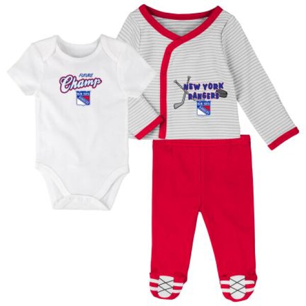 Outerstuff Dětské Body 3v1 New York Rangers NHL 3 Piece Set Velikost: Batole 3-6 Měsíců