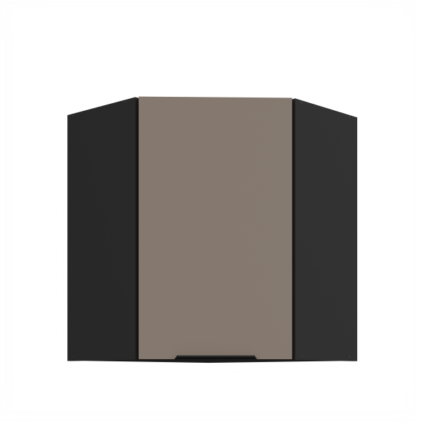 Horní rohová skříňka Aria 60x60 GN-72 1F (45°) Barva korpusu: Černá, Barva dvířek: TA - Sandgrau AFM