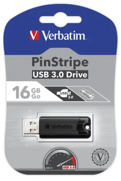 VERBATIM PinStripe černá flash disk USB 3.0