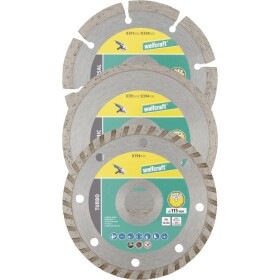 Wolfcraft 8394000 diamantový řezný kotouč 115 mm 1 sada železobeton, Pálená cihla, stavební materiály, beton, univerzální beton, střešní taška, sádra,