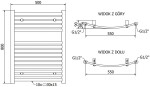 MEXEN - Helios otopný žebřík/radiátor 800 x 600 mm, 355 W, zlatá W103-0800-600-00-50