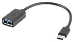 Lanberg AD-OTG-UC-01 černá / OTG kabel / USB-A (F) – USB-C (M) / USB 2.0 / 0,15 m (AD-OTG-UC-01)
