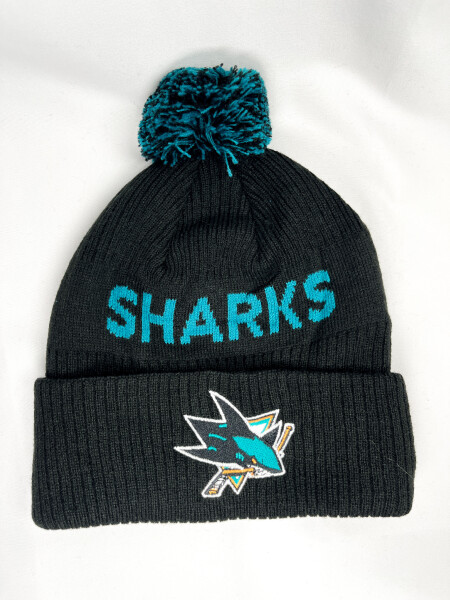 Outerstuff Dětská Zimní Čepice San Jose Sharks Cufed Knit With Pom