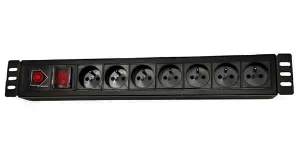 Lexi-net Rozvodný panel 7x230V-3m / Rozvodný panel / 19" / 1,5U / Přepěťová ochrana (NAPPAN2237B)