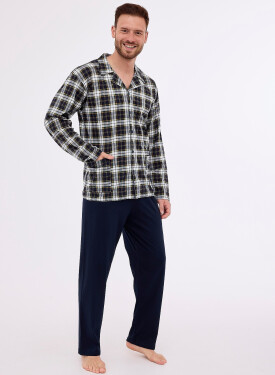 Cornette pyžamo 114/73 dlouhé/r 3XL-5XL pánské rozepínací grafit 3XL