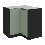 Spodní rohová skříňka Aria 90x90 DN 2F BB Barva korpusu: Černá, Barva dvířek: GR - Graphite AFM