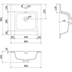MEXEN - Otis umyvadlo zapuštěné do desky 46 x 46,5, černá mat 25184571