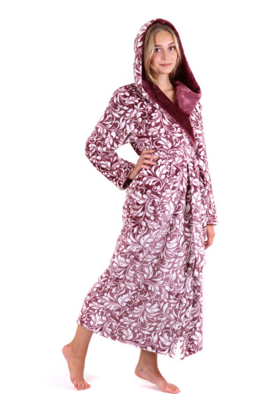 Flora s kapucí S Mauve mist XL s kapucí flannel fleece 100% polyester zahřátí/hřejivé Mauve wine vzor