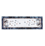 DumDekorace Vánoční gobelínový ubrus s lurexem - Sněhulák a sněhové vločky Šířka: 90 cm | Délka: 90 cm