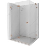 MEXEN/S - Lunar-F L sprchový kout skládací dveře levá 80 x 70, transparent, měď kartáčovaná 836L-080-070-65-00-L