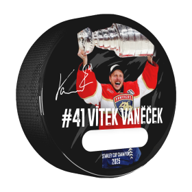 Puk podpisový Vítek Vaněček #41 Stanley Cup Champion 2025 Florida Panthers