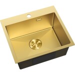 MEXEN - Solix ocelový dřez 1-bowl 500 x 450 mm, zlatá 6402501000-55