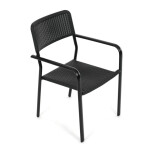 Zahradní židle, kov, plast, černá, AZC-H1021 BK