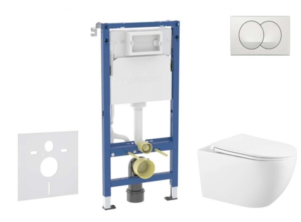 GEBERIT - Duofix Set předstěnové instalace, klozetu Gaia a sedátka softclose, tlačítko Delta, bílá SANI11CA3143B