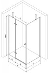 MEXEN/S - Roma sprchový kout 120x100, kyvný, čiré sklo, chrom + vanička 854-120-100-01-00-4010