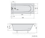 POLYSAN - LISA obdélníková vana 160x70x47cm, bílá 86111