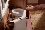 HANSGROHE - Xuniva Evo S Umyvadlo na desku, průměr 40 cm, bez přepadu, bez otvoru pro baterii, matná béžová 60323780