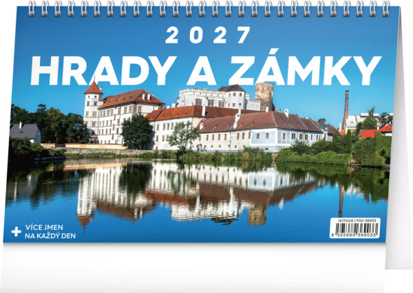 Stolní kalendář 2027 Notique Hrady a zámky, 23,1 x 14,5 cm