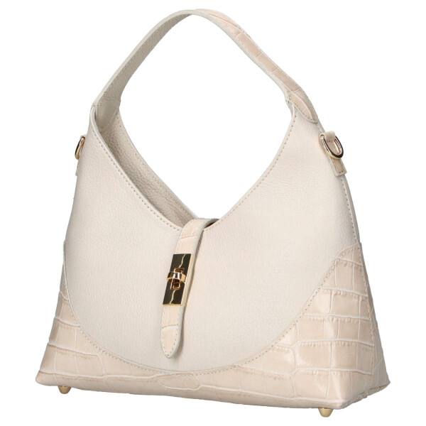 Luxusní dámská kožená kabelka do ruky Elizaveta, béžová