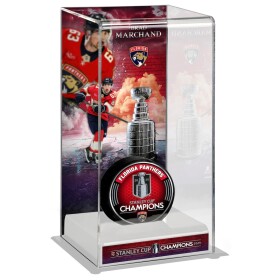 Fanatics Vitrína na puk (bez puku) Brad Marchand #63 Florida Panthers NHL 2025 Stanley Cup Champions Logo Deluxe Tall Hockey Puck Case