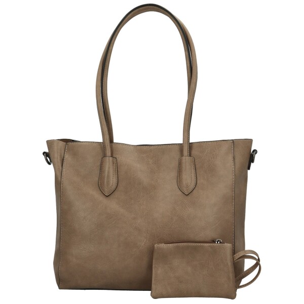 Stylová dámská koženková kabelka na rameno Elfryda, khaki