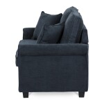 Rozkládací pohovka s matrací, 2místná, potah manšestrová černá látka