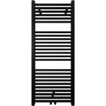 CERANO - Koupelnový radiátorový set Lincoln - ústřední vytápění - středové připojení 50 mm - 366W - černá matná - 1200x500 mm CER-663409