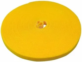 LABEL THE CABLE PRO Roll Dual žlutá / Stahovací páska se suchým zipem / Role 25 m / Oboustranná (PRO 1240)