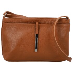Módní dámská kožená crossbody kabelka Ofelie, koňaková