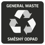 Samolepka na tříděný odpad SMĚS černá / Samolepka / 12 x 12 cm
