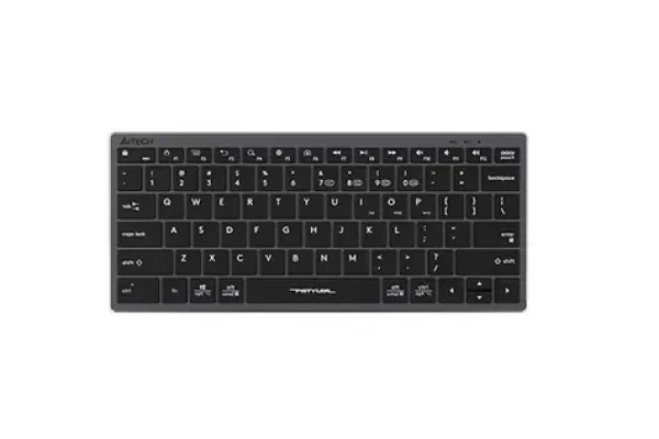 A4tech FBX51C šedá / Bezdrátová nízkoprofilová klávesnice / CZ layout / Bluetooth / 2.4GHz USB-A Nano přijímač (FBX51C-GY)