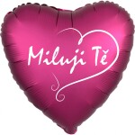 Balónek fóliový saten tmavě růžové srdíčko Miluji Tě balonky.cz Balónek fóliový saten tmavě růžové srdíčko Miluji Tě balonky.cz