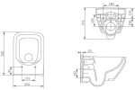 GEBERIT DuofixBasic s bílým tlačítkem DELTA50 + WC CERSANIT CLEANON CREA čtverec + SEDÁTKO 458.103.00.1 50BI CR2