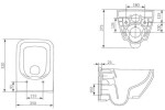 ALCADRAIN Sádromodul - předstěnový instalační systém s bílým tlačítkem M1710 + WC CERSANIT CLEANON CREA čtverec + SEDÁTKO AM101/1120 M1710 CR2