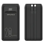 Awei P169K černá / Powerbanka / 20000mAh / 22,5W / LCD displej / USB-C a Lightning kabel (P169K)