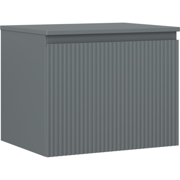 MEXEN/S - Rivel koupelnová skříňka pod umyvadlo 60 cm s deskou, 1 šuplík, reliéf , grafit mat 91A20-06047-1-BFC66