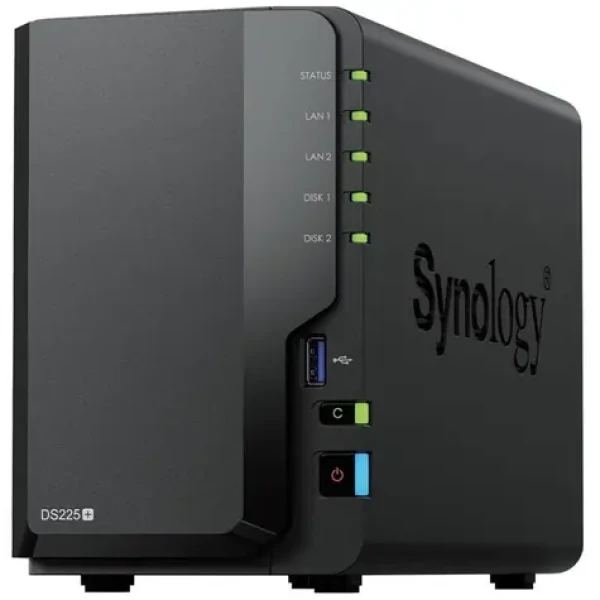 Synology DiskStation DS225+ / 2x HDD / Intel Celeron J4125@2.7GHz / 2GB RAM / 2x USB 3.2 / 1x GLAN / 1x2.5GLAN (DS225+)