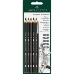 FABER-CASTELL Graphite Aquarelle Grafitová tužka - blistr 5 ks a štěteček (117897)
