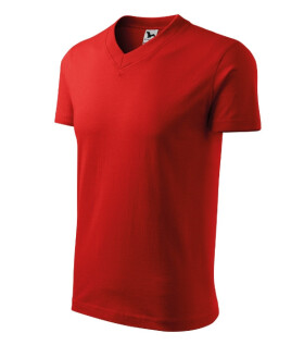 V-neck tričko unisex červená 2XL