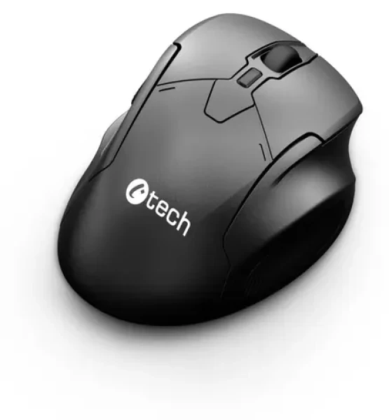 C-TECH WLM-17 černá / Bezdrátová optická myš / 3200DPI / 6 tlačítek / BT5.0/2.4GHz / 1xAAA (WLM-17BK)