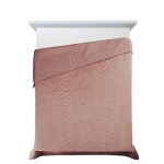 DumDekorace Sametový prošívaný přehoz LUIZ růžový Šířka: 170 cm | Délka: 210 cm