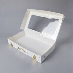 Dortisimo Vánoční krabice na cukroví bílo-zlatá nepromastitelná (35 x 20 x 6 cm)