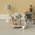 Maileg Ohrádka pro zvířátka Maileg Micro – Dark Powder, hnědá barva, kov, textil