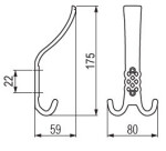 Tulip Nábytkový věšák rustikální Aramis M starozlatá, 1 ks (284273)